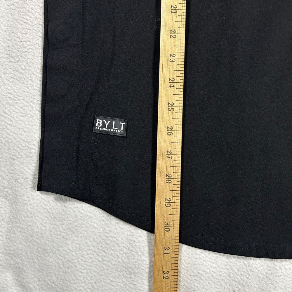 BYLT Elite Fairway Pullover Mens XXL Black Herringbone Collar Quarter Zip Snap - Picture 6 of 7